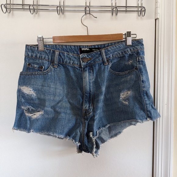High Rise Denim Shorts - Picture 1 of 7